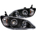 Anzo 2004-2005 Honda Civic Projector Headlights w/ Halo Black