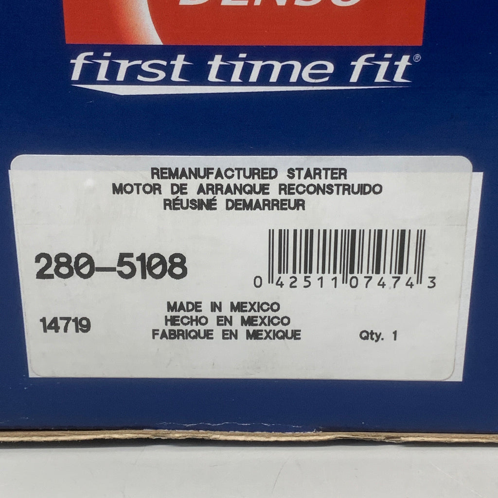 DENSO Starter Motor 12V 1.4kW 14719 280-5108 (Remanufactured)