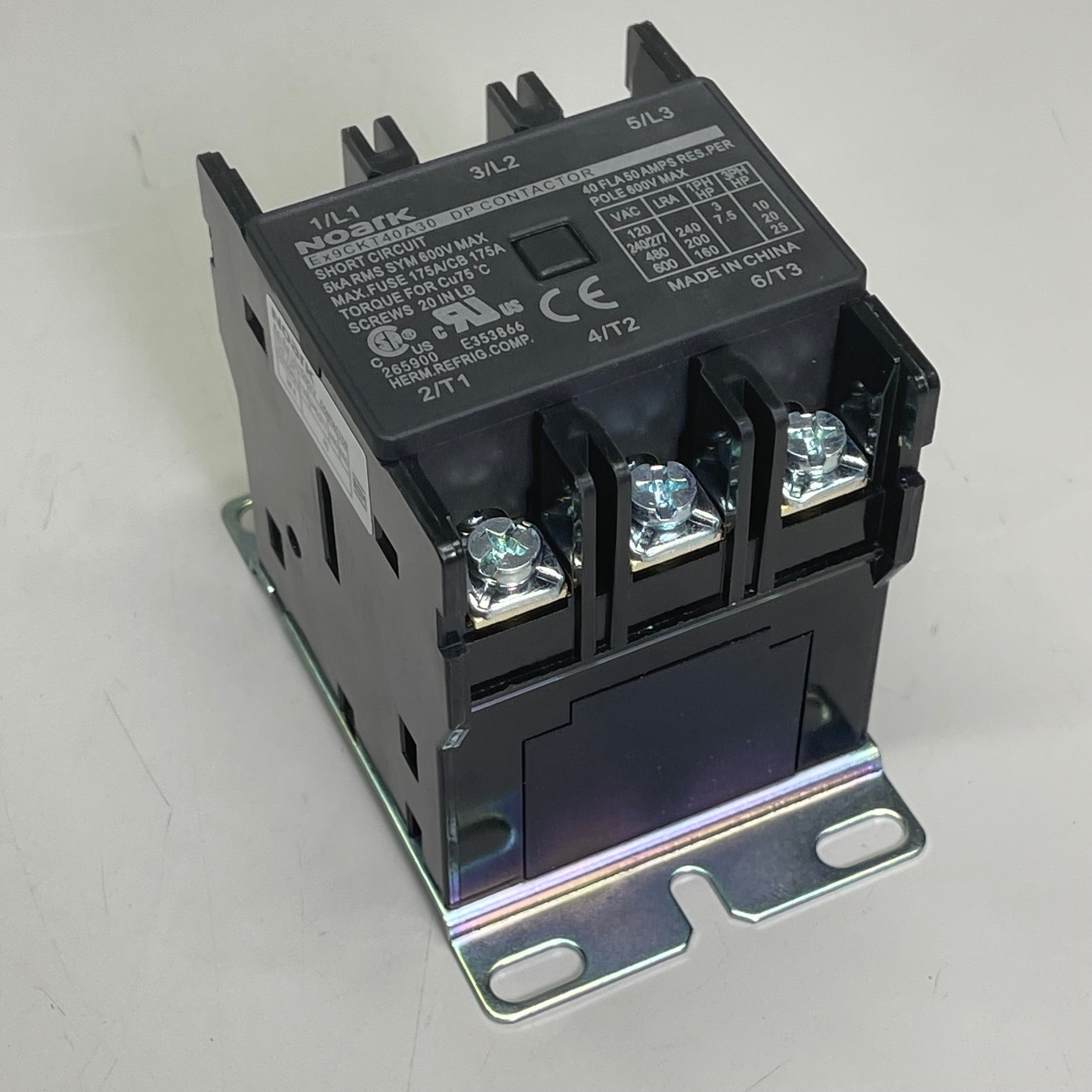 NOARK Definite Purpose Contactor  40A 208-240V 3-Pole Ex9CKT40A30XU7