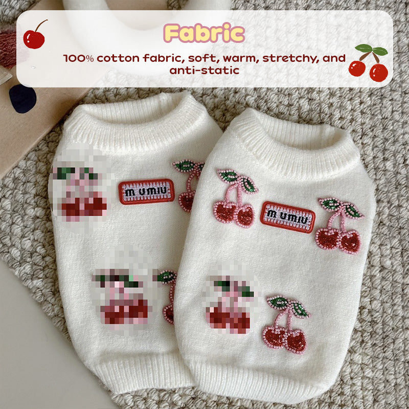 Teddy/Bichon/Maltese Winter Warm Sweater - Cute Fruit-Print Knit
