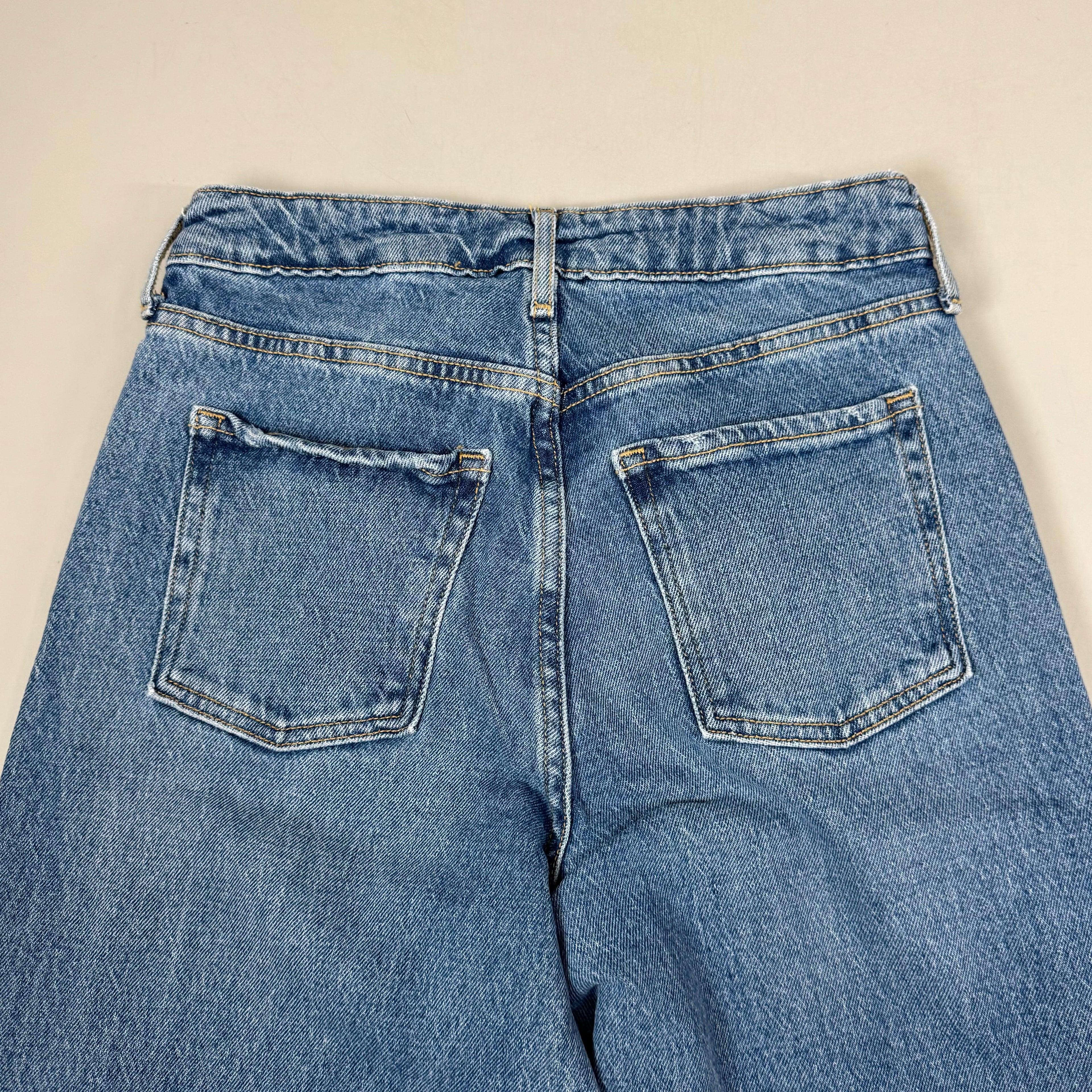 OLD NAVY Extra High-Waisted Sky-Hi Wide-Leg Jeans SZ 0