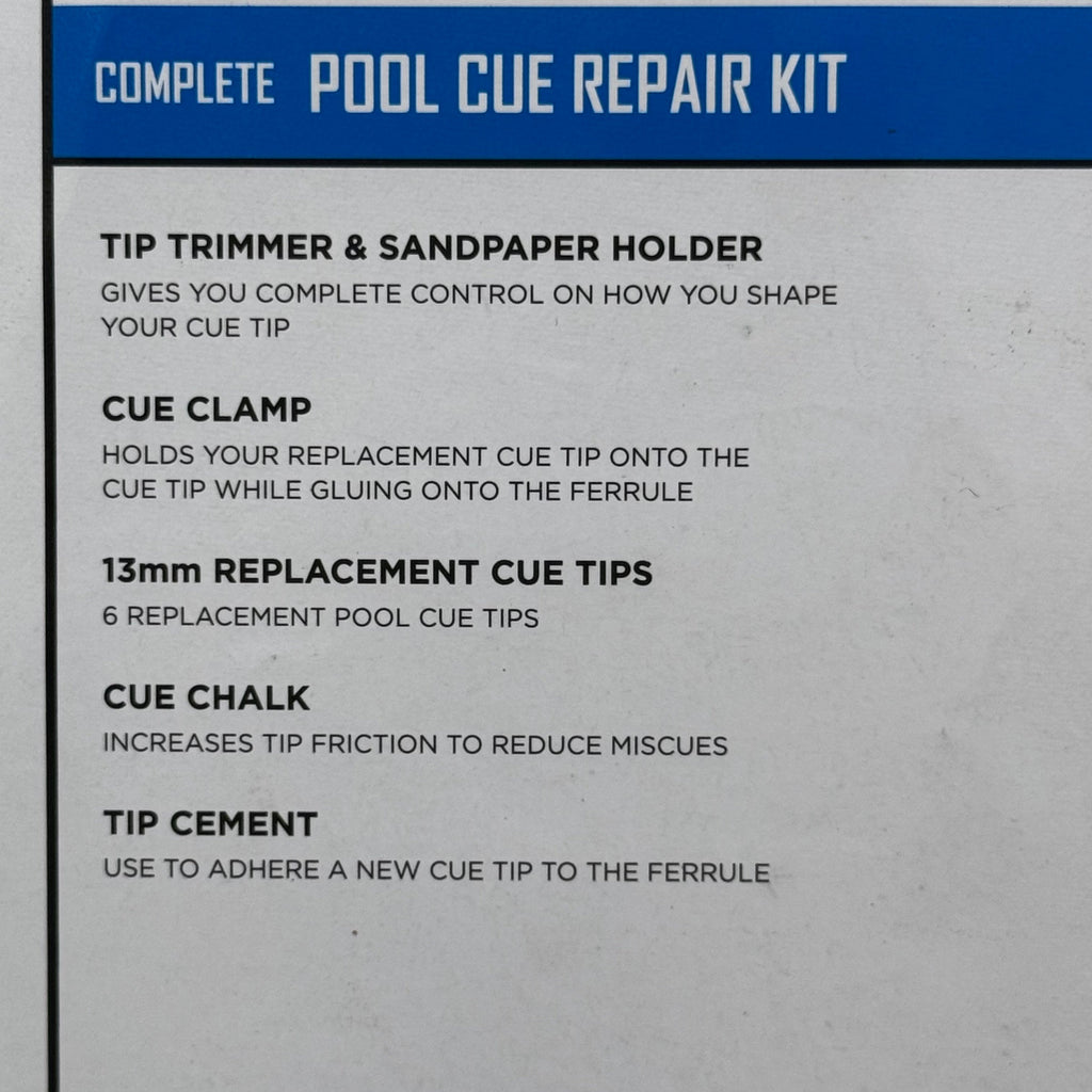 MIZERAK (2 PACK) Complete Pool Cue Repair Kit 6 Piece 13mm Replacement Tips P1812