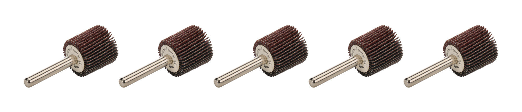 Flap Wheel with Mandrel 1in OD 60 Grit 5pk