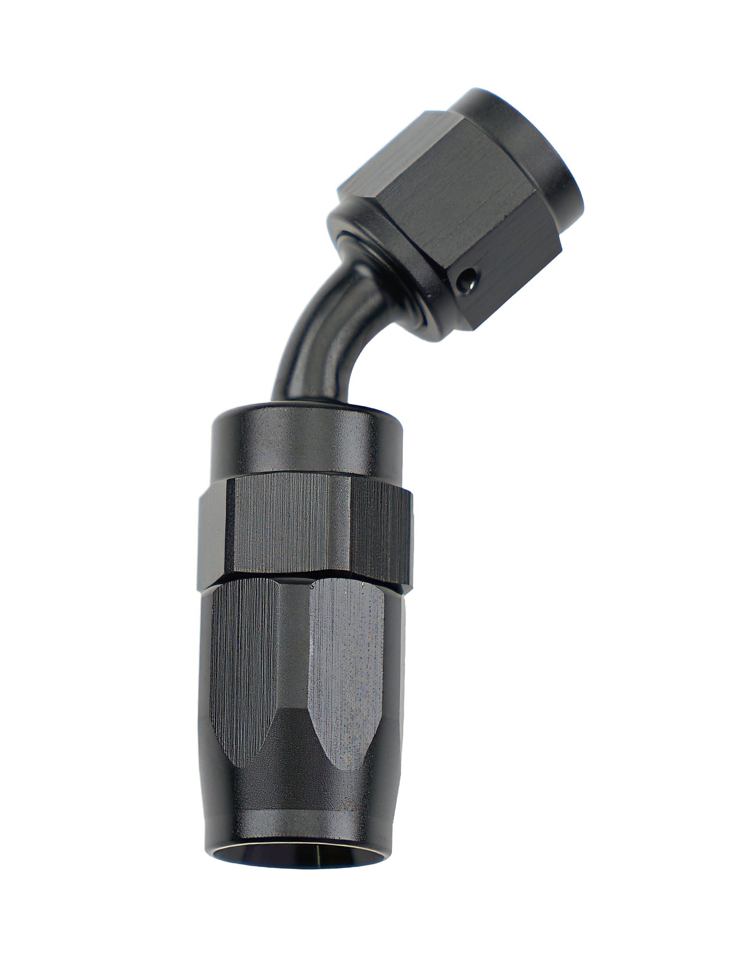 Reusable Hose End Black 45 Deg Elbow -4