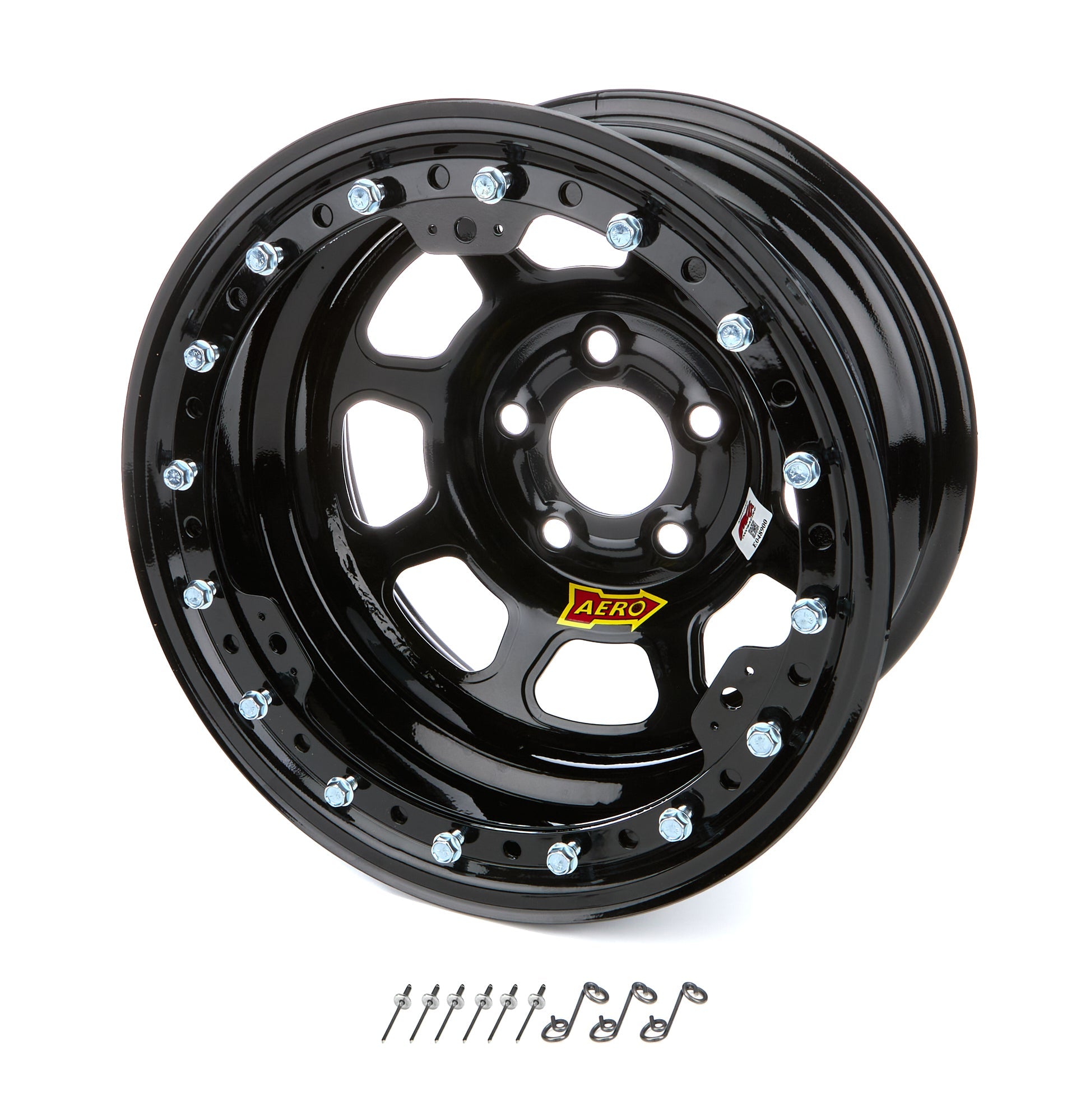 Wheel 15x8 1in B/S Black w/ Black Ring