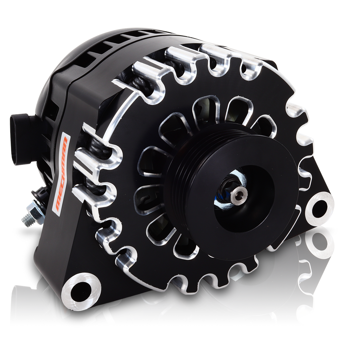 Mechman 170 Amp Billet Racing Alternator C5 / C6 Corvette 5.7L 6.2L - Black Anodized