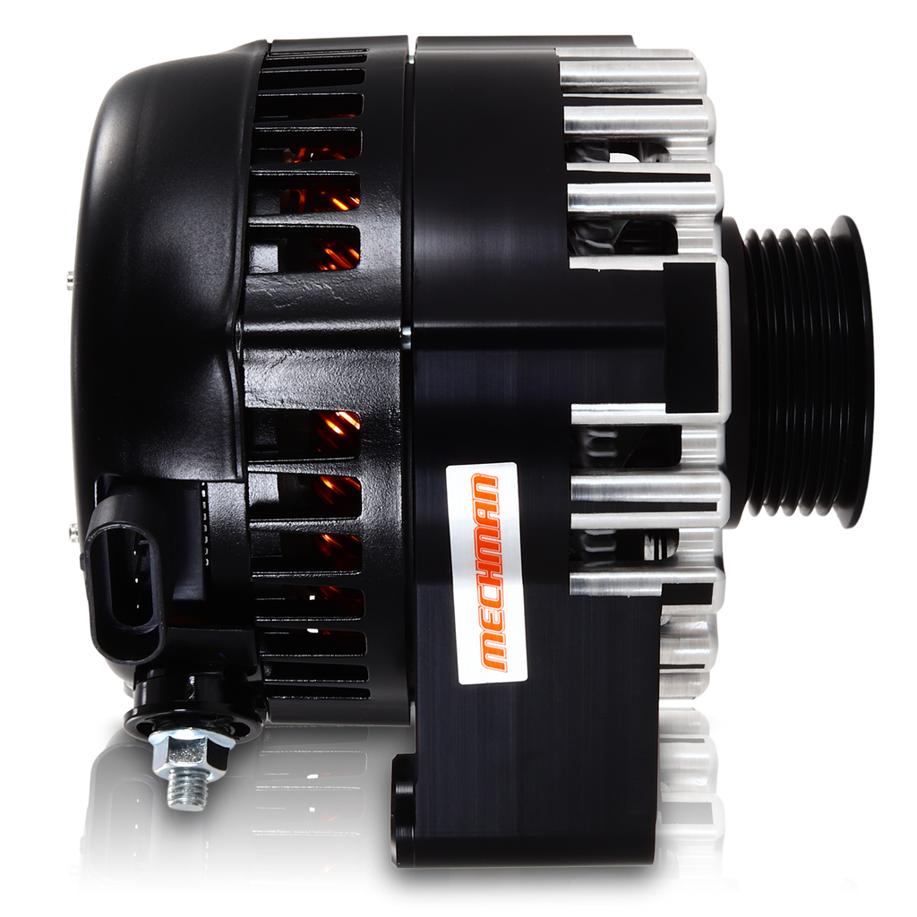 Mechman 170 Amp Billet Racing Alternator C5 / C6 Corvette 5.7L 6.2L - Black Anodized
