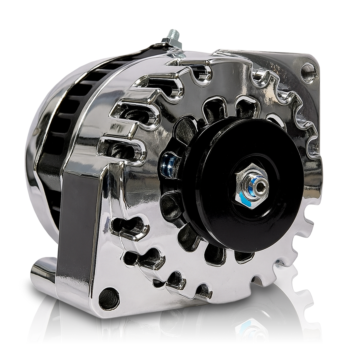 Mechman 170 Amp S Series Billet Racing Alternator 1965-1985 Ford - 1 Wire Polished