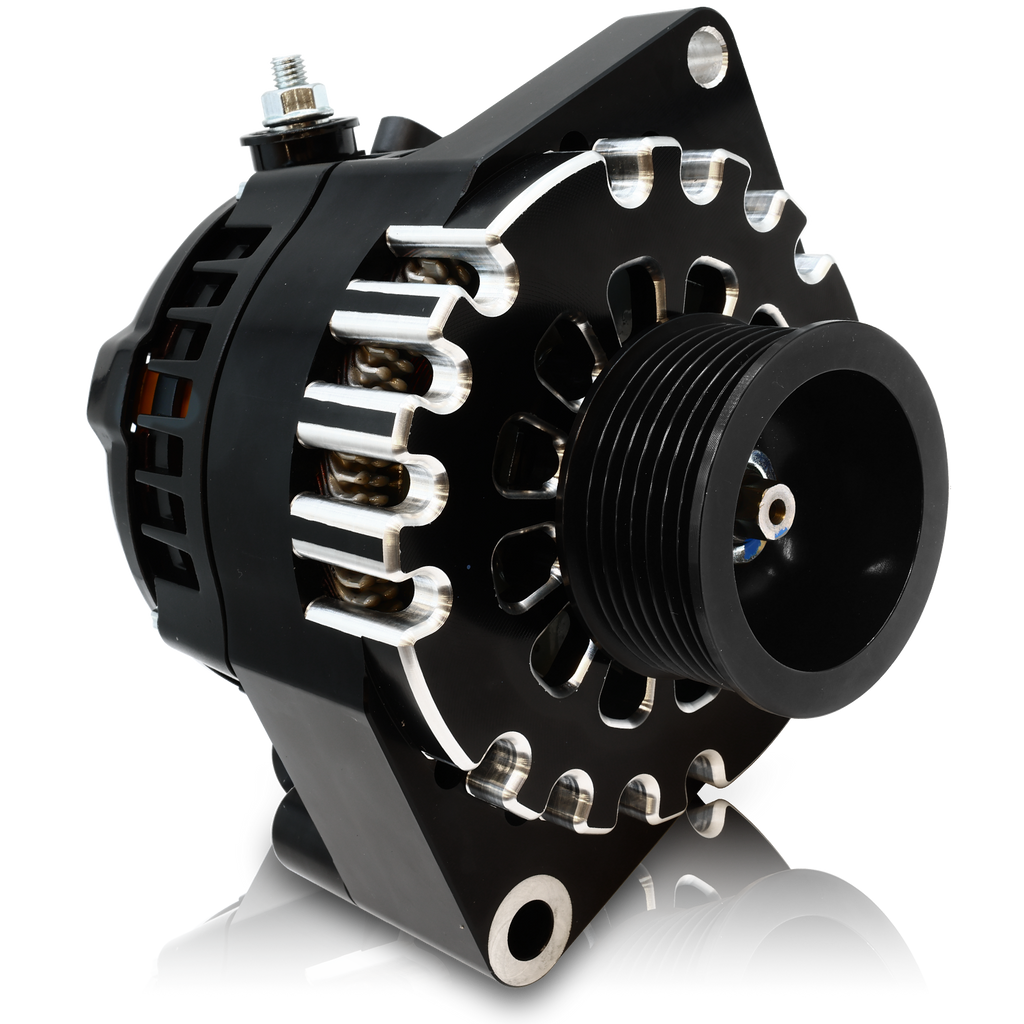 Mechman 240 Amp S Series Billet Alternator 2003-2004 Ford Mustang Cobra 4.6L Supercharged - Black Anodized