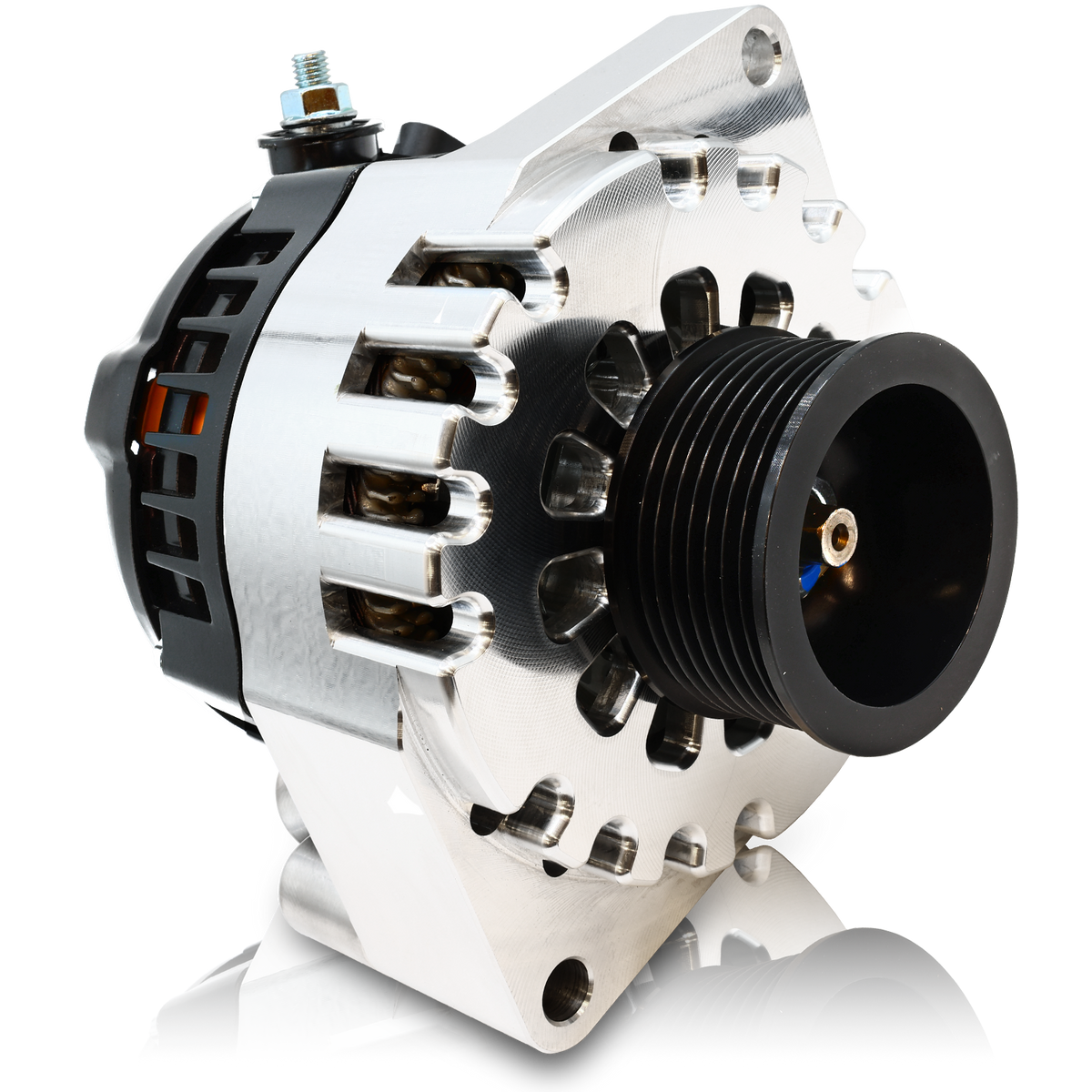Mechman 240 Amp S Series Billet Alternator 2003-2004 Ford Mustang Cobra 4.6L Supercharged - Machined