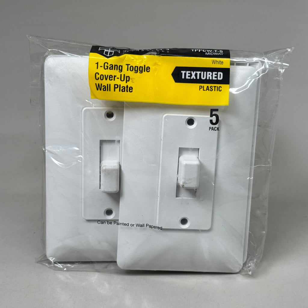 TITAN3 (5 PACK!) 1-Gang Toggle Cover-Up Wall Plate 5" x 3" White TPPCW-T-5