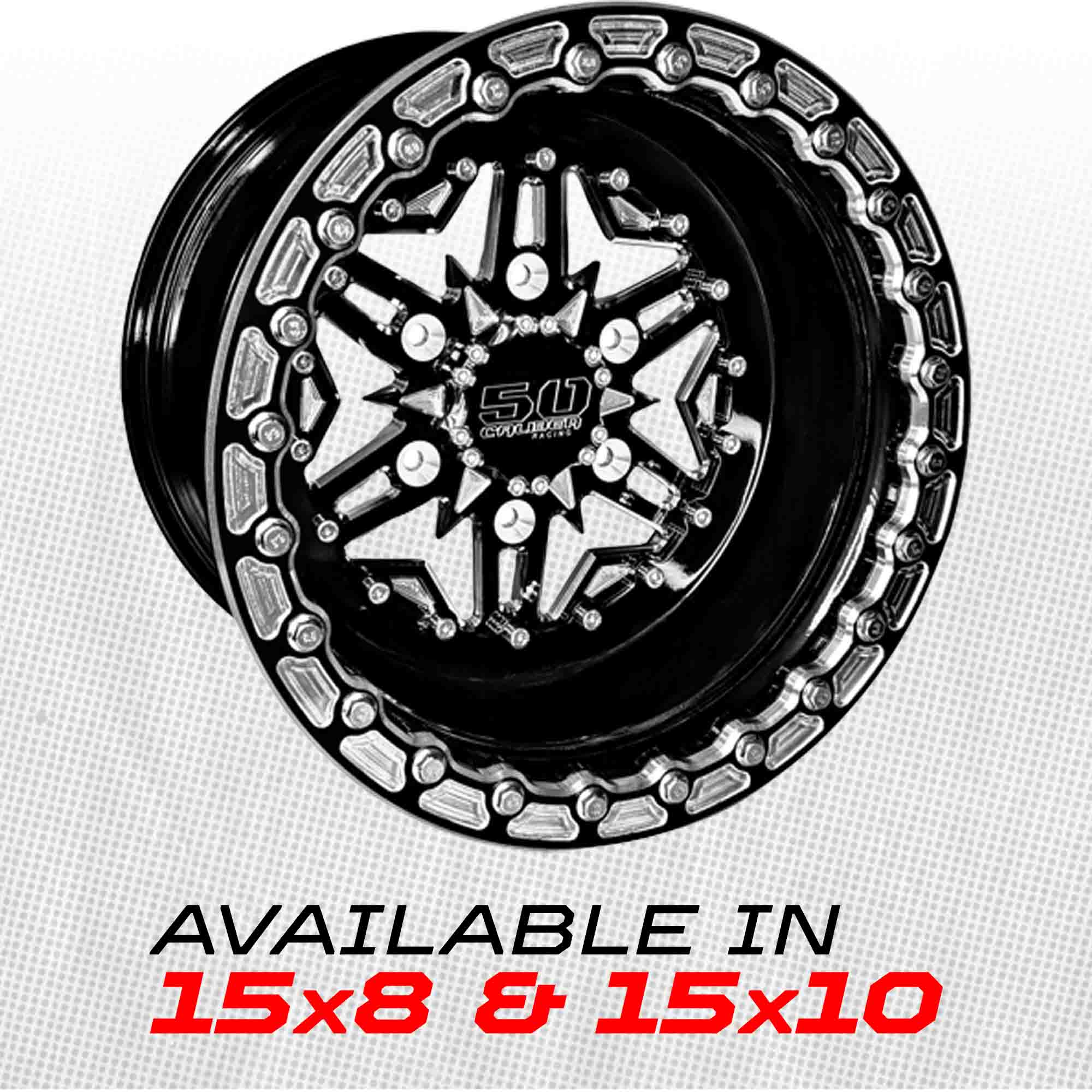 504 Billet Aluminum Can-Am Beadlock wheel 6 lug Black