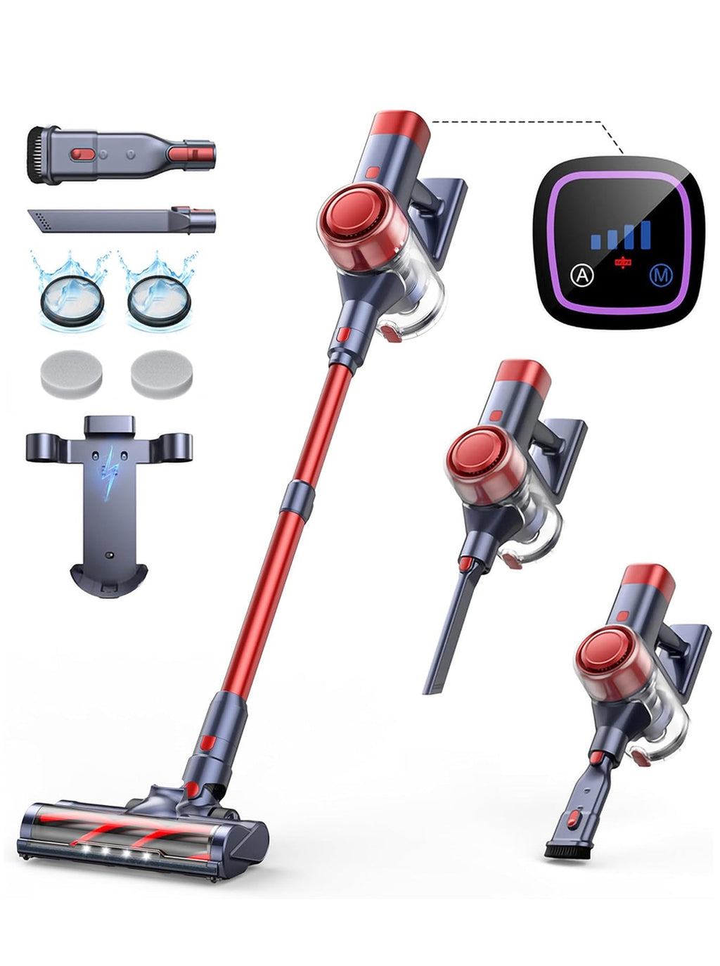 Buture VC50 Red Cordless Vacuum Cleaner | 450W 33KPA
