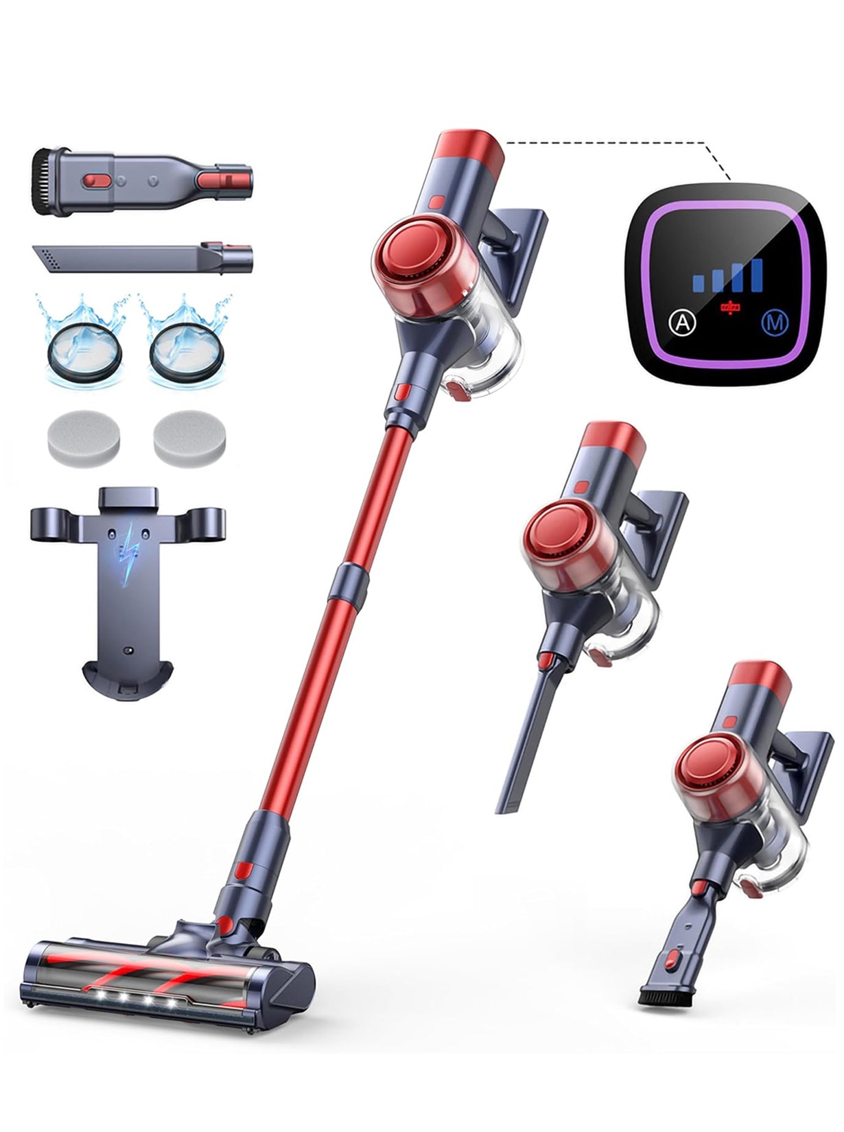 Buture VC50 Red Cordless Vacuum Cleaner | 450W 33KPA