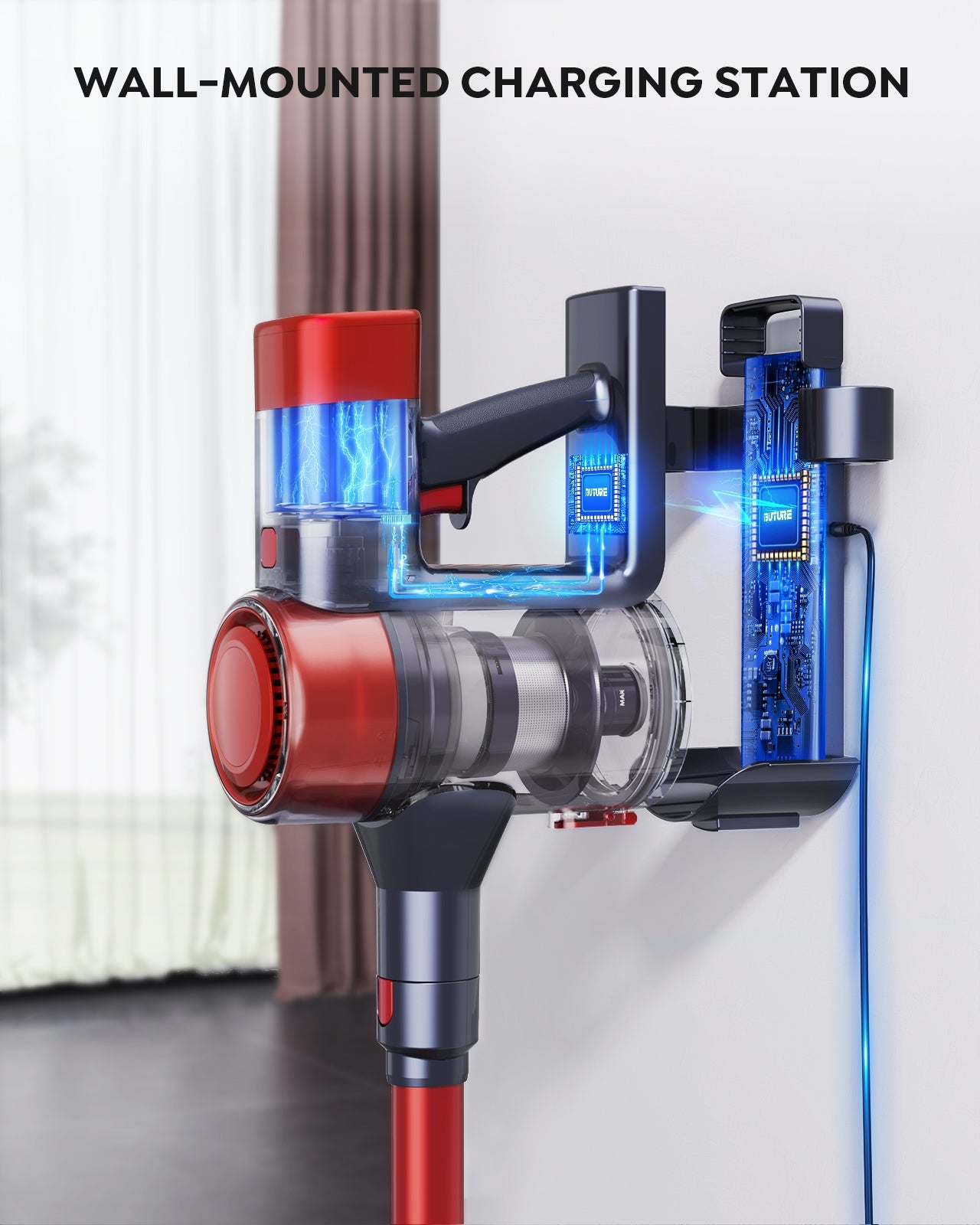 Buture VC50 Red Cordless Vacuum Cleaner | 450W 33KPA