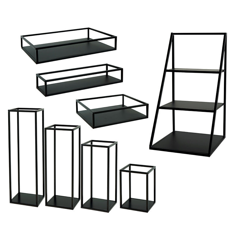 Tea Break Dessert Rack Set Simple Modern Black Iron Cake Plate Marble Tray Creative Cake Rack