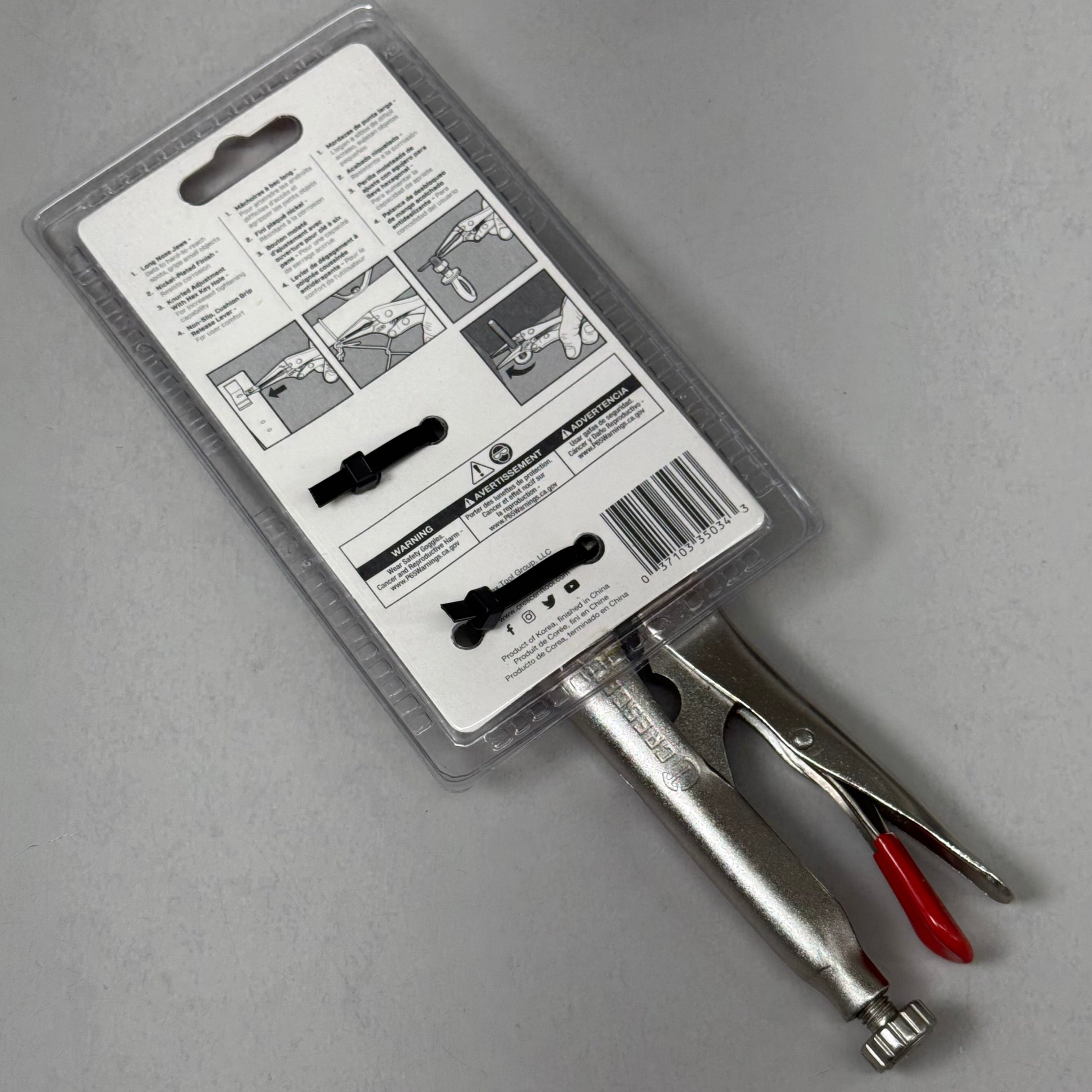 CRESCENT (New) 9" Curved Jaw Locking Pliers with Wire Cutter