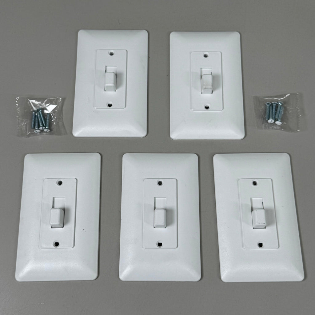 TITAN3 (5 PACK!) 1-Gang Toggle Cover-Up Wall Plate 5" x 3" White TPPCW-T-5