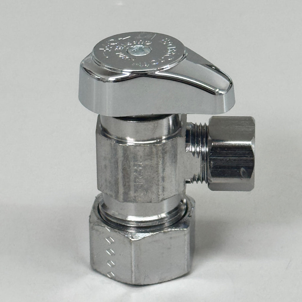 BRASS CRAFT (2 PACK) 1/4" Turn Angle Supply STOP Valve 1/2"x3/8" Chrome G2CR19XC