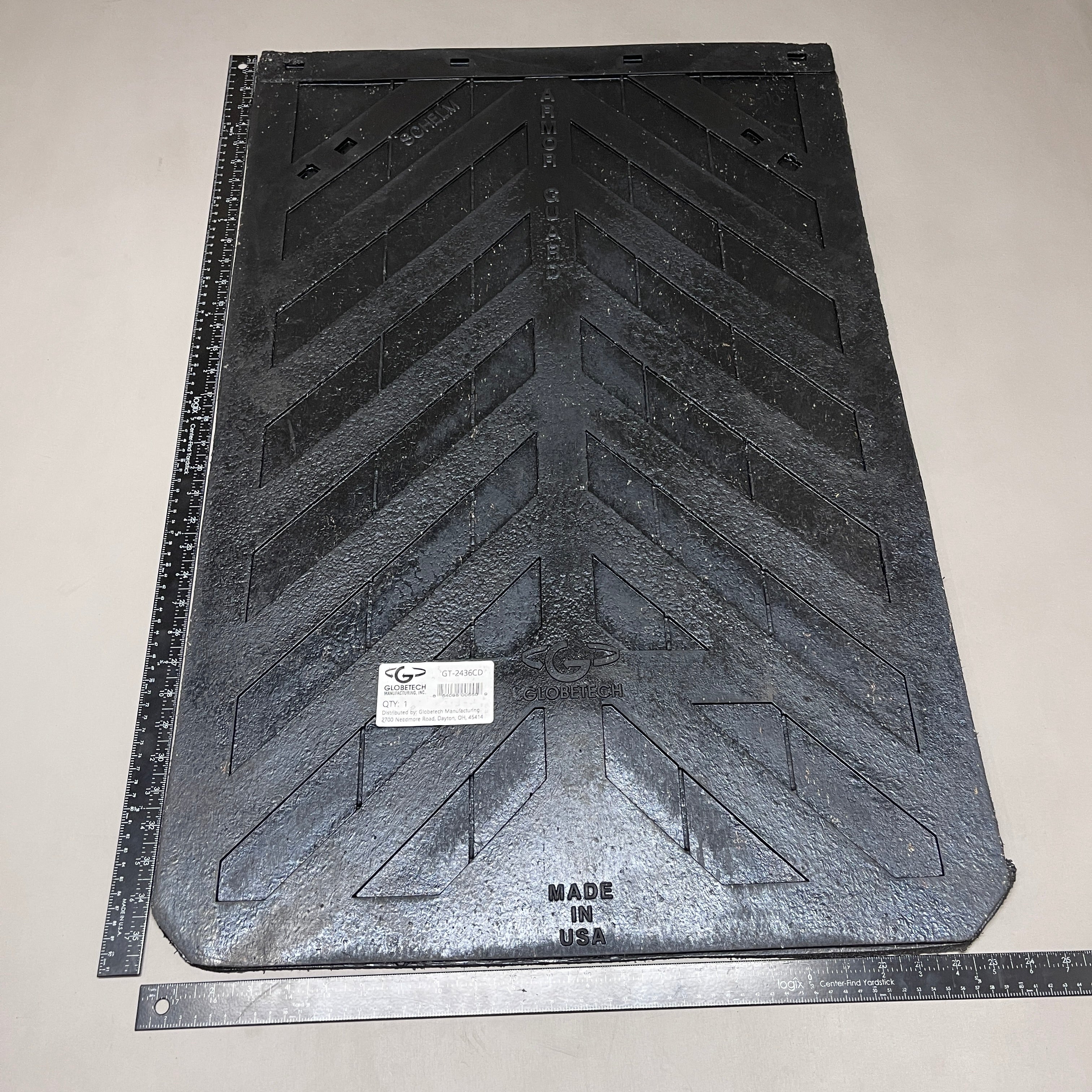GLOBETECH 2-PACK! Rubber Mud Flaps 24" W x 36" L Black 2436CD (New)