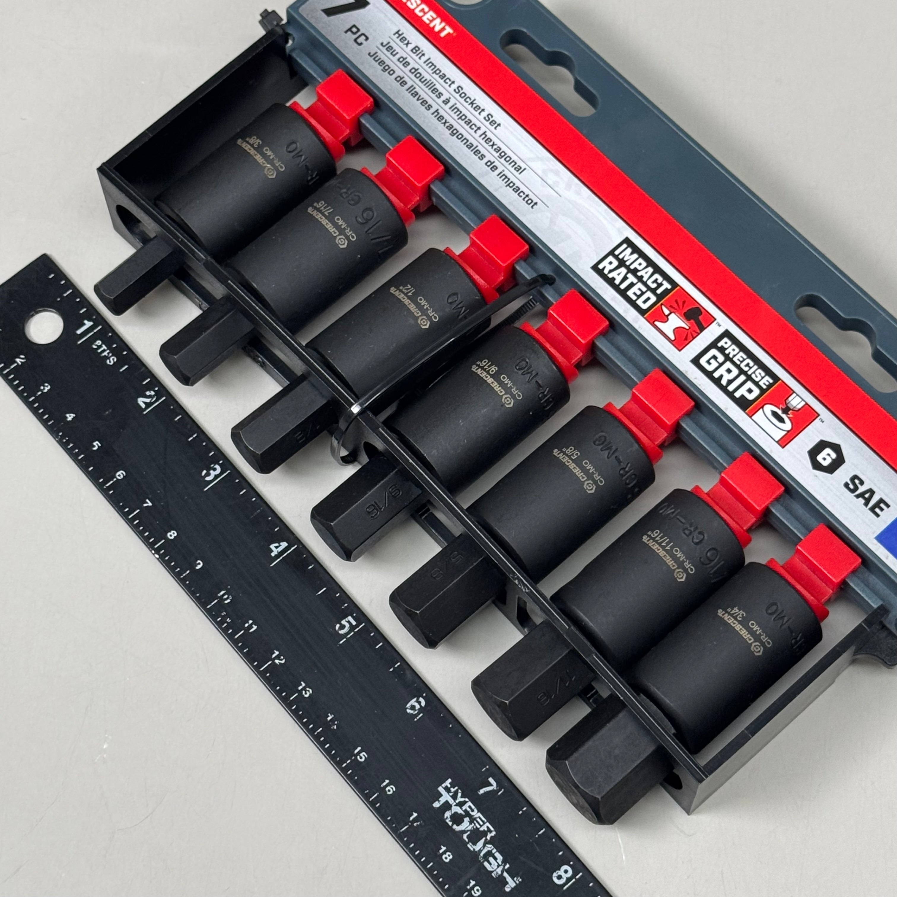 CRESCENT (7 pc) Assorted Sizes X 1/2 in. Metric 6 Point Hex Bit Socket Set CIMBS11