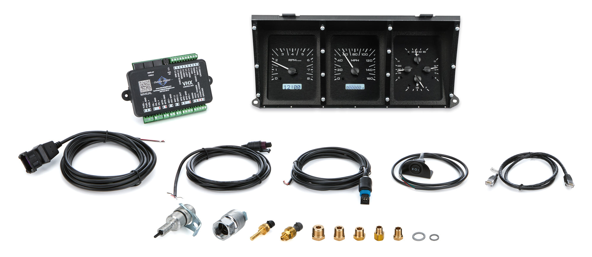 Dakota Digital VHX-73-79 Pick Up & Bronco Gauge Cluster - Black with Red