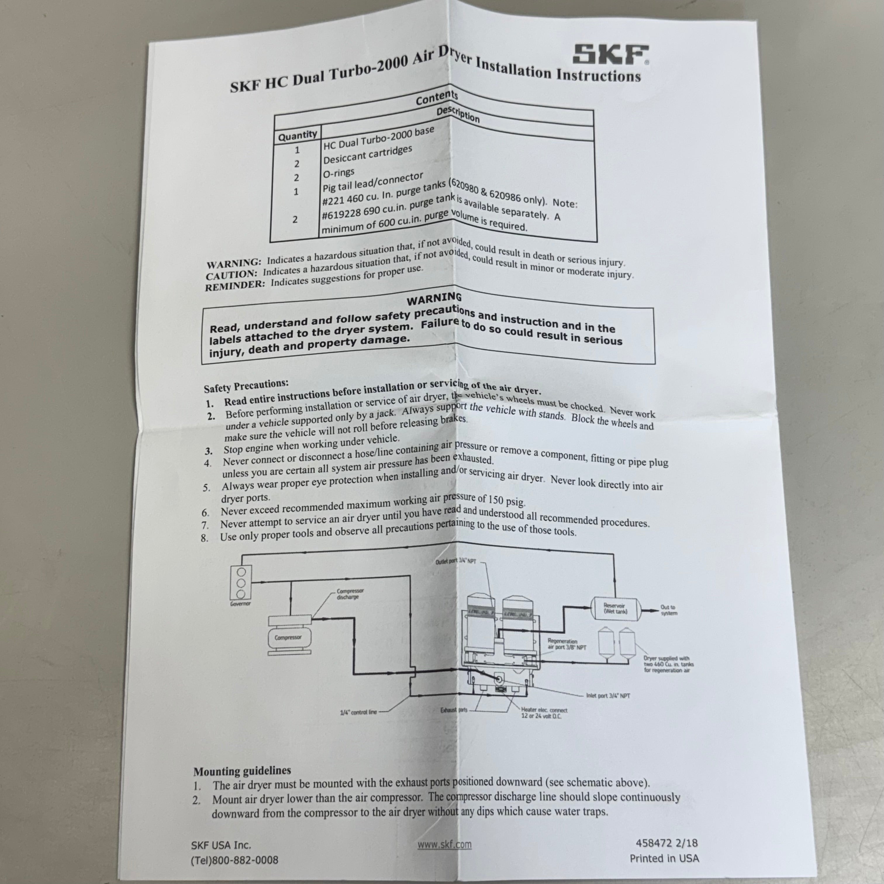 SKF Brakemaster Air Dryer Grey & Black HC Dual Turbo-2000 24V