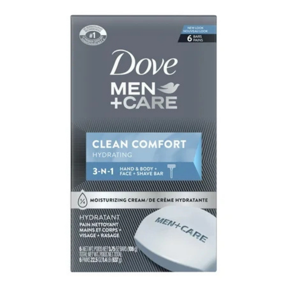 Dove Men+Care Body and Face Bar Clean Comfort 3.75 Oz 6 Bar