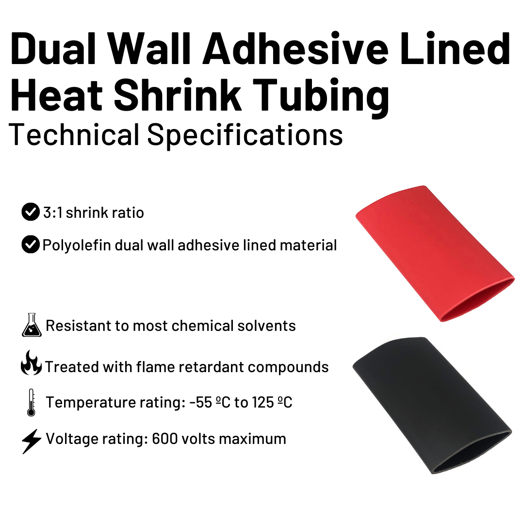 2 Gauge Cable Lugs with Heat Shrink Tubing Kit