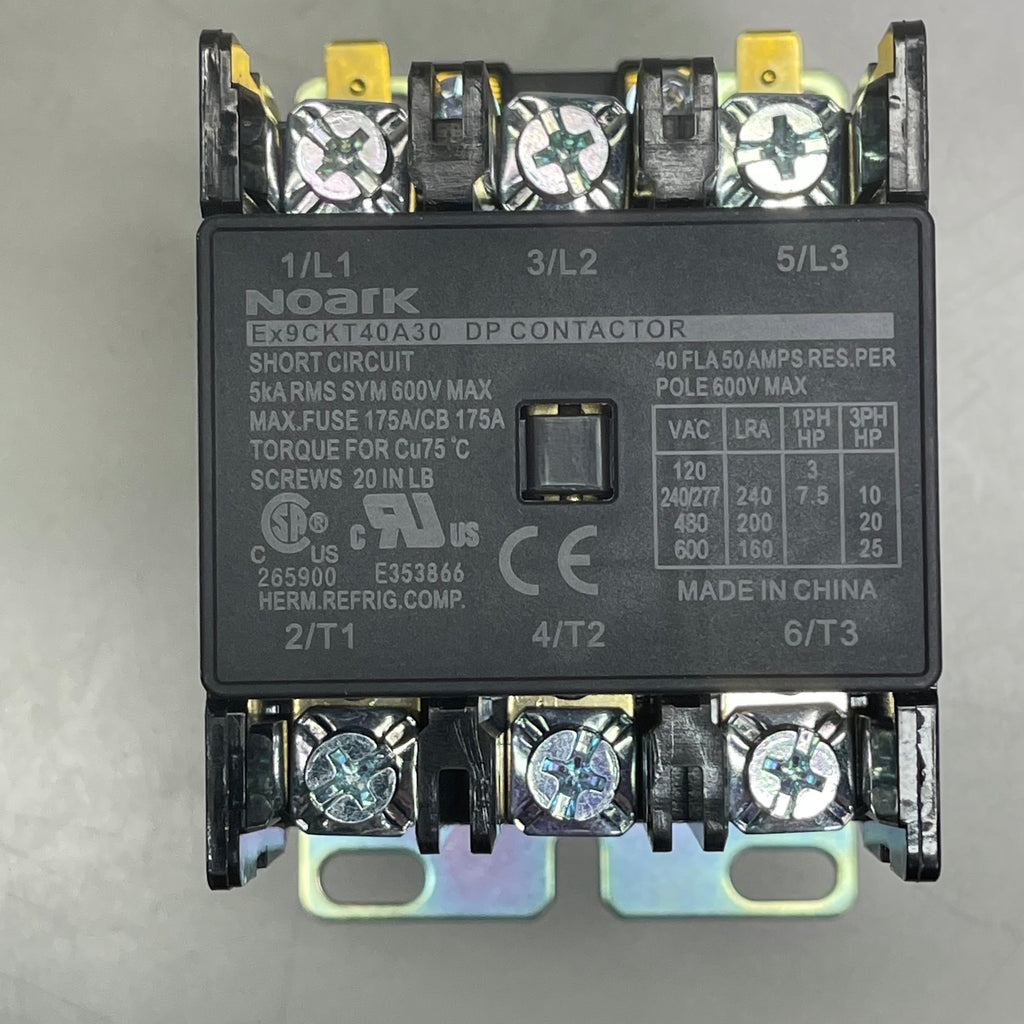 NOARK Definite Purpose Contactor  40A 208-240V 3-Pole Ex9CKT40A30XU7