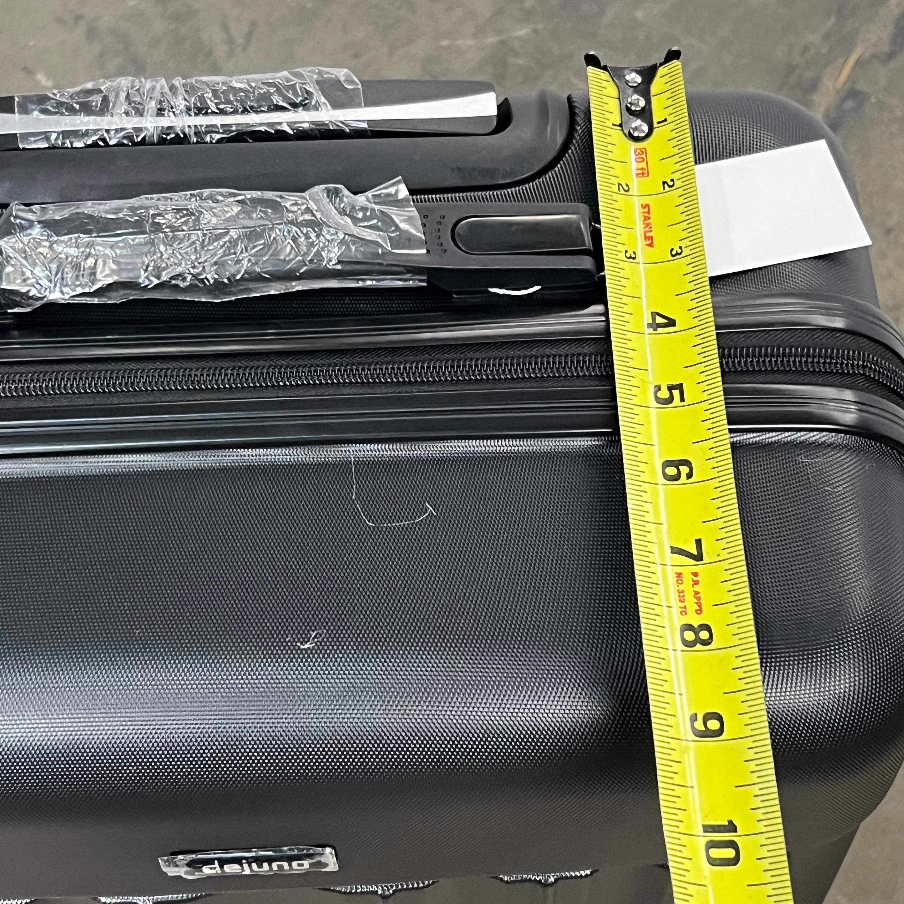 DEJUNO (3 PACK) Light Weight Expandable Spinner Rolling Suitcase Set BLACK 2207DJBF