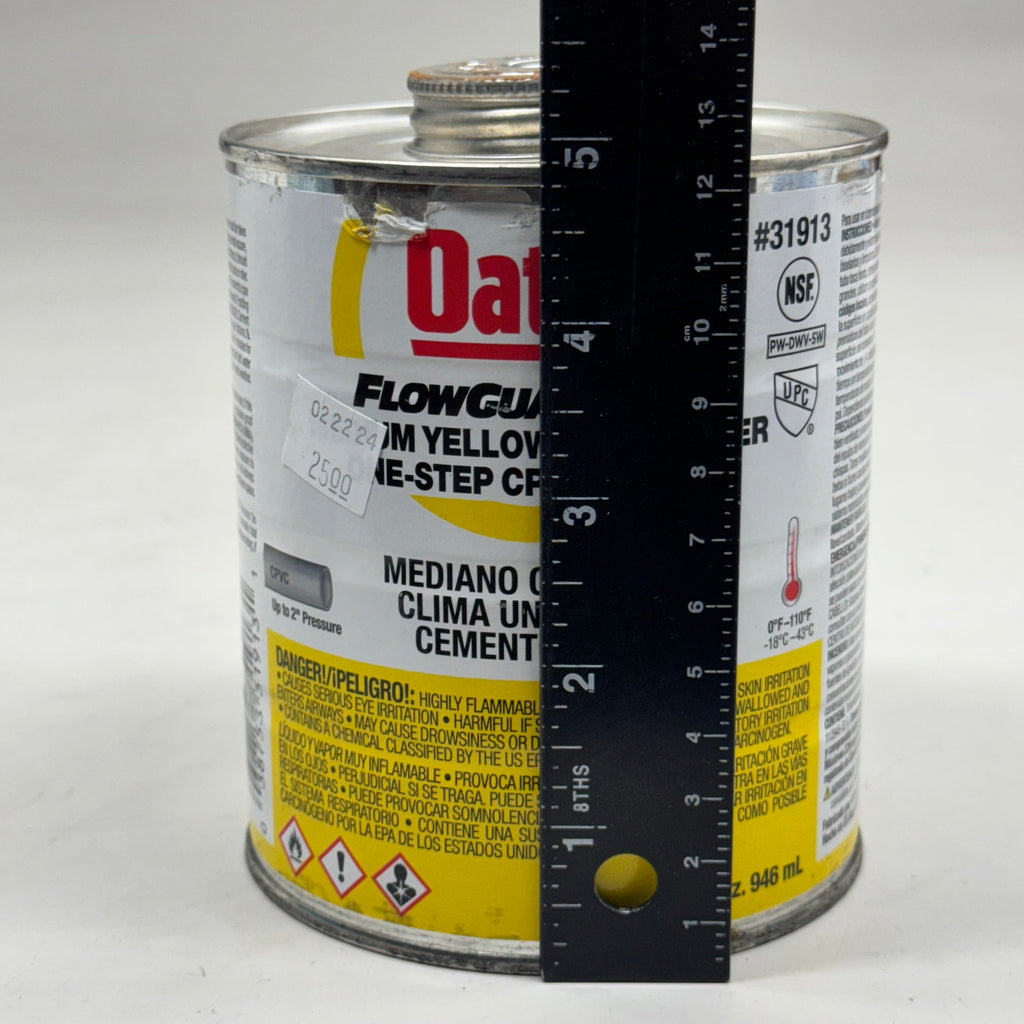 OATEY FlowGuard Gold Medium Yellow All Weather One-Step CPVC Cement 32 oz 31913
