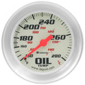 2-5/8 Dia Oil Temp Gauge Silver  130-280