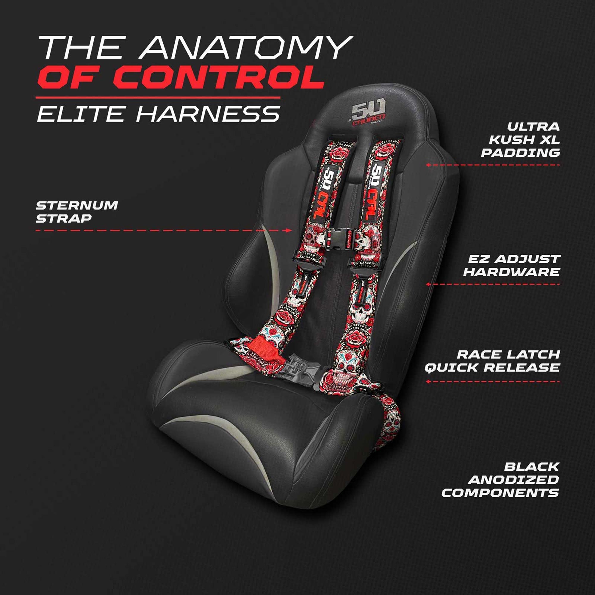2" & 3" 4pt & 5pt Elite Series Race Latch "EZ" Adjust Harness
