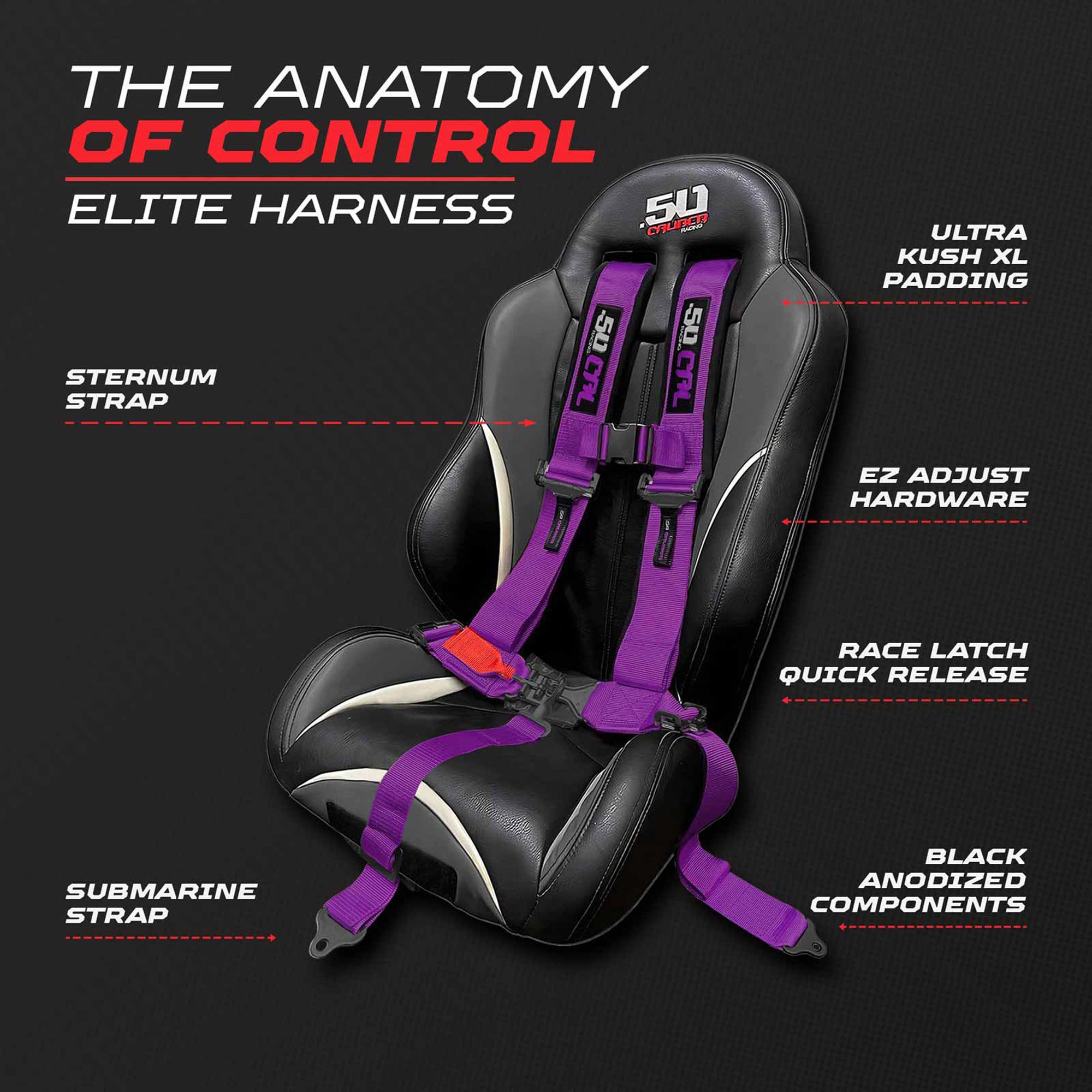 2" & 3" 4pt & 5pt Elite Series Race Latch "EZ" Adjust Harness