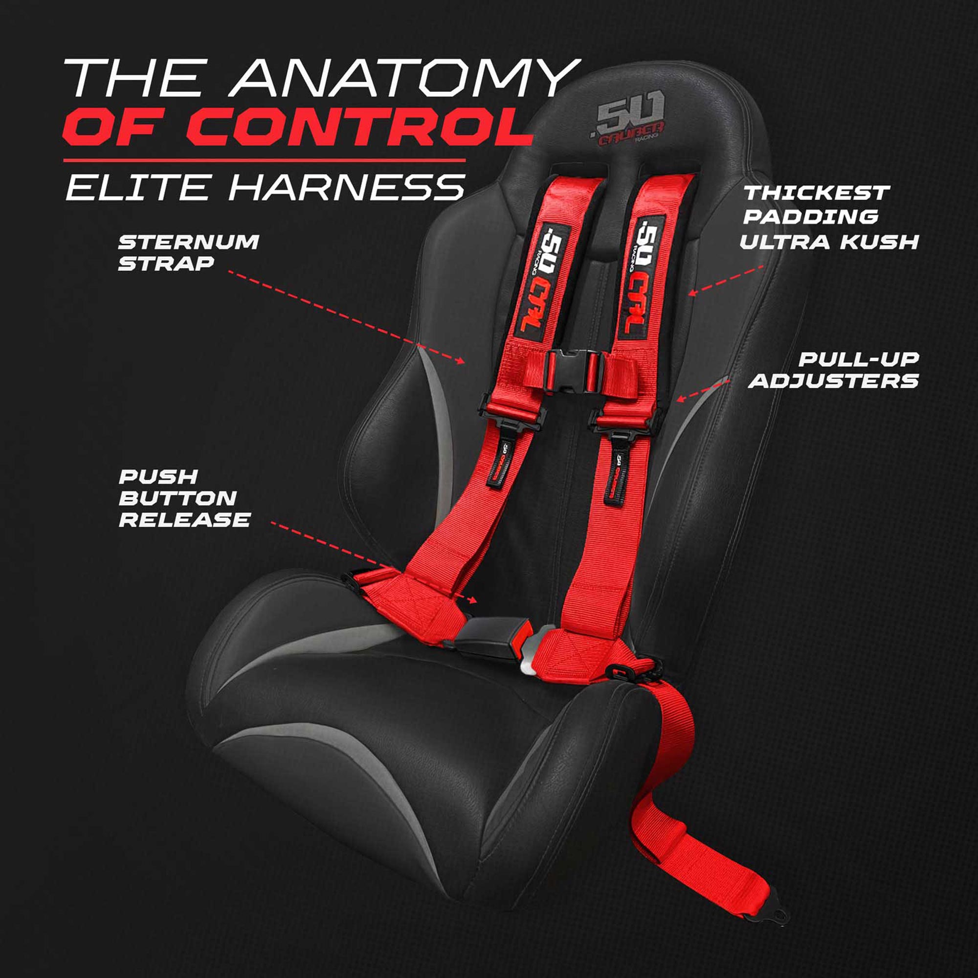 Elite Series 2" & 3" 4 point Harness with push button release