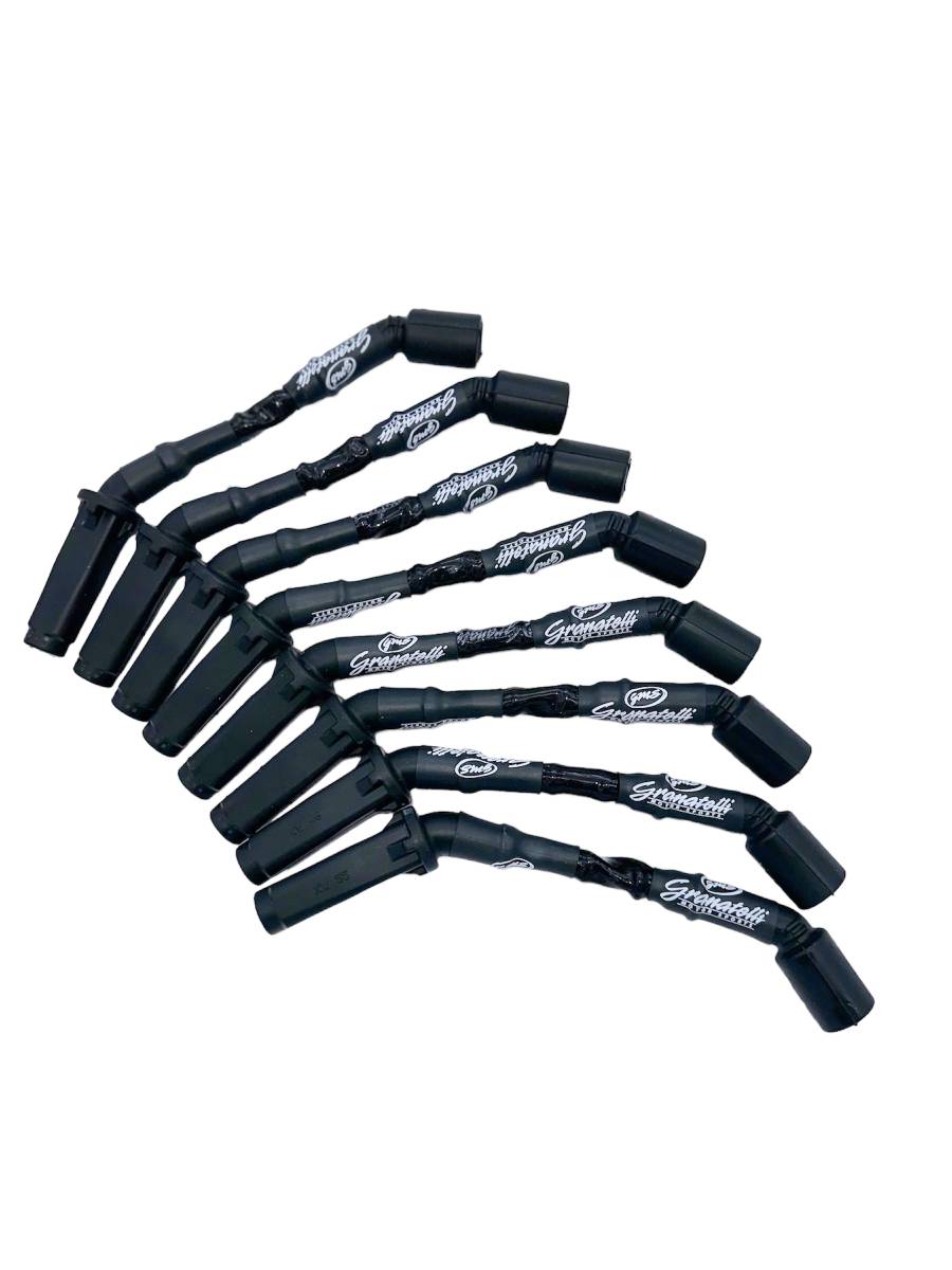 Granatelli GM LS & LT 0-Ohm 8" Black High-Temp Spark Plug Wires – 28-1811HTB