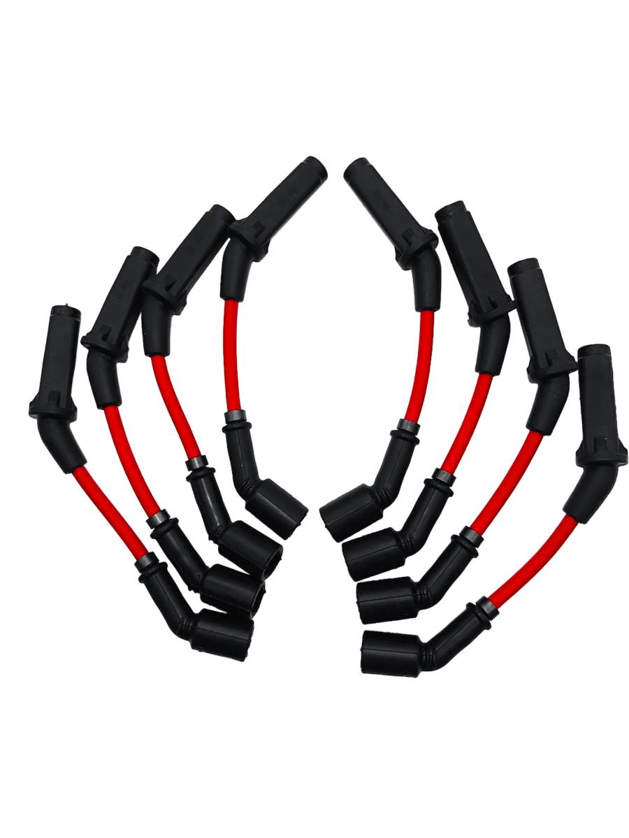 Granatelli GM LS & LT 0-Ohm 8" Red Performance Spark Plug Wires – 28-1811S-R