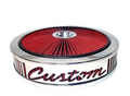 Blingz Beauty Bandz, "SPECIAL ORDER" Grill Insert, 14" x 3" Red Filter Element, Chrome Lip Around Red Filtered Lid.