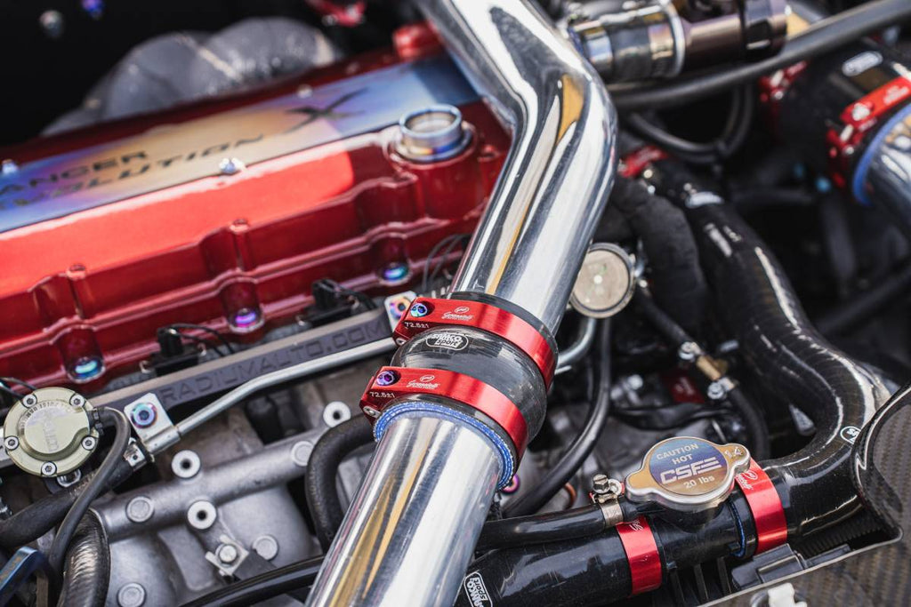 Granatelli Red Billet Aluminum Hose Clamp 66mm–68mm (Approx. 2.59"–2.67") – 971225R