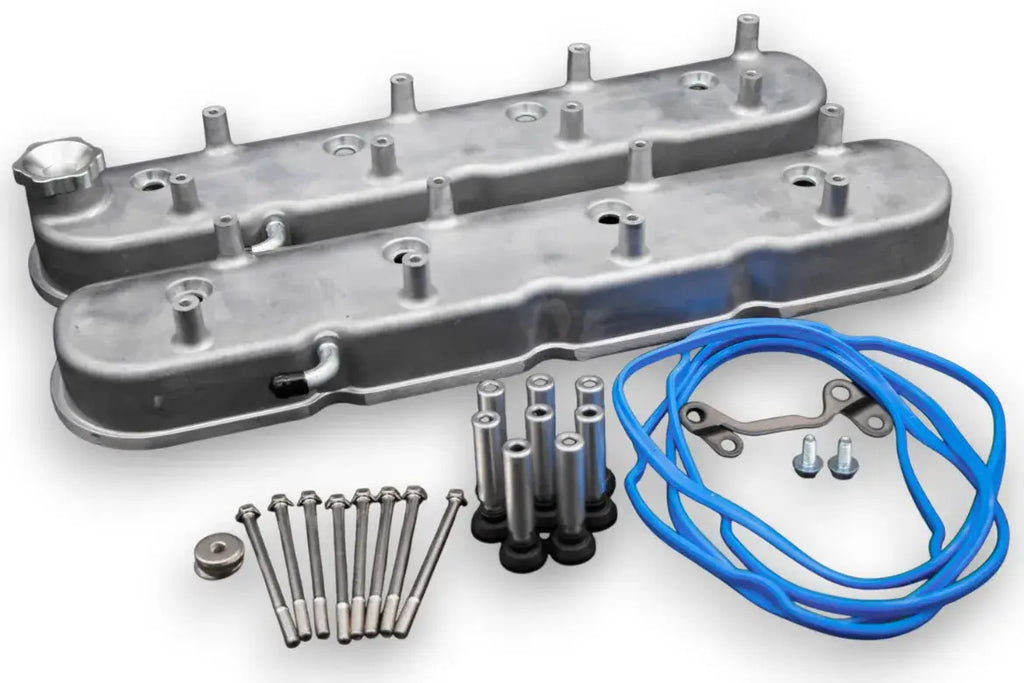 Granatelli LS Tall Valve Covers, Cast Finish, Integral Coil Mounts, 4.8L-7.0L, Pair – 640360