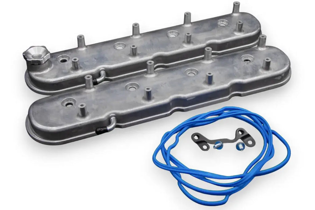 Granatelli LS Valve Covers, Cast Finish, Integral Coil Mounts, 4.8L-7.0L, Pair – 640365