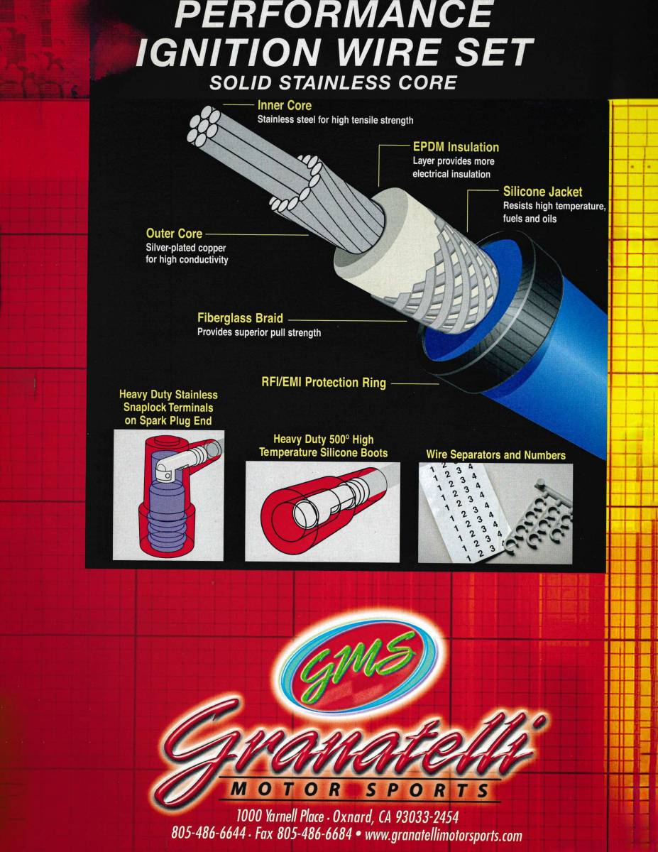 Granatelli Motor Sports "0 ohm" High Performance Spark Plug Single Wire