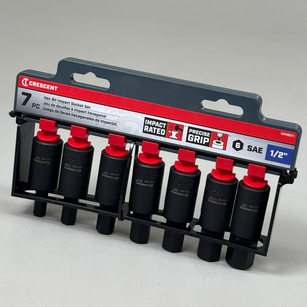 CRESCENT (7 pc) Assorted Sizes X 1/2 in. Metric 6 Point Hex Bit Socket Set CIMBS11