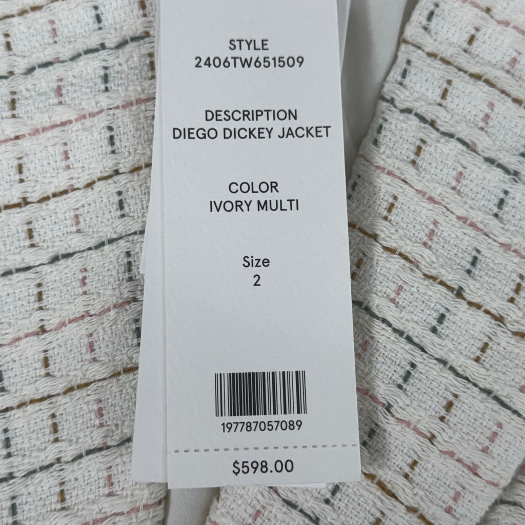 VERONICA BEARD Women's Diego Dickey Jacket Sz-2 Ivory/Multi 2406TW651509