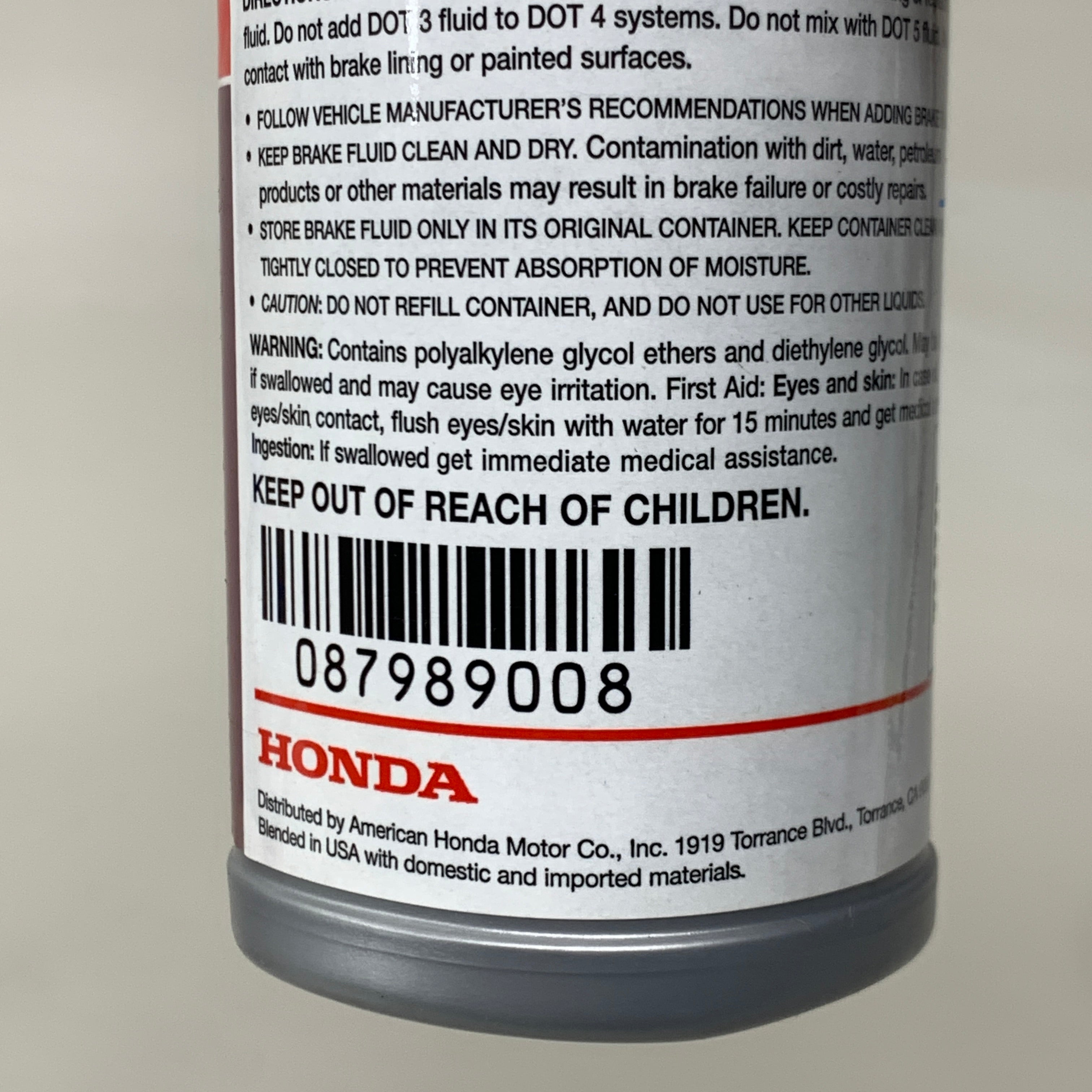 ZA@ HONDA (3 PACK) Genuine Dot 3 Brake Fluid Advanced Protection CU08740