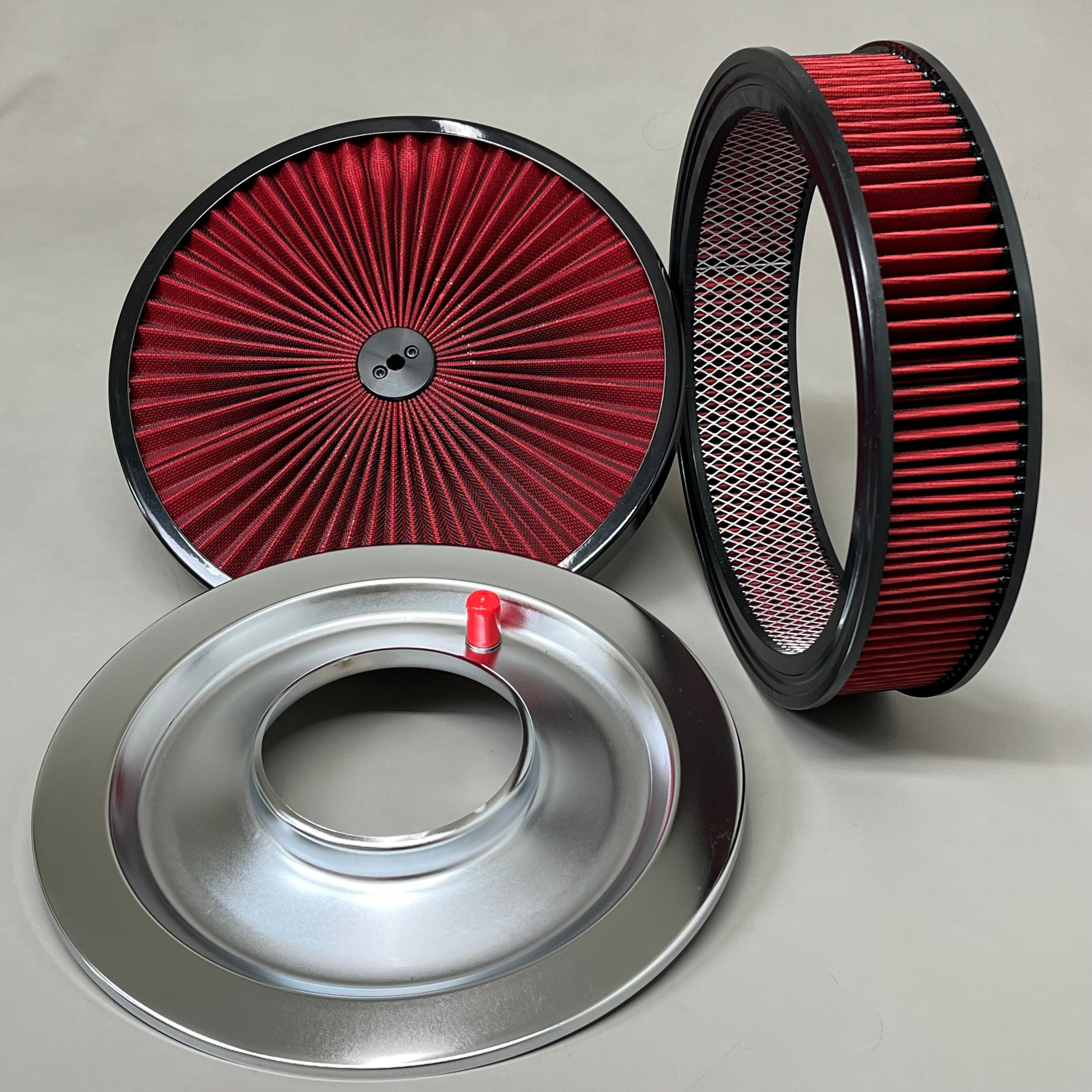 SPEEDMASTER Element Extreme Top Air Cleaner Kit 14"x3" Red/Chrome PCE104.1030.02
