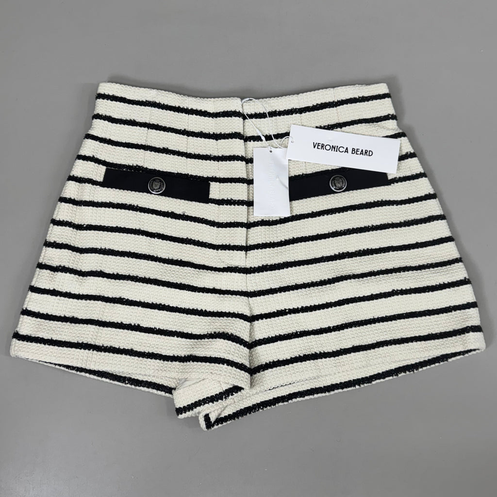 VERONICA BEARD Women's Gershwin Short Sz-2 Ivory/Black 2406TW7480258