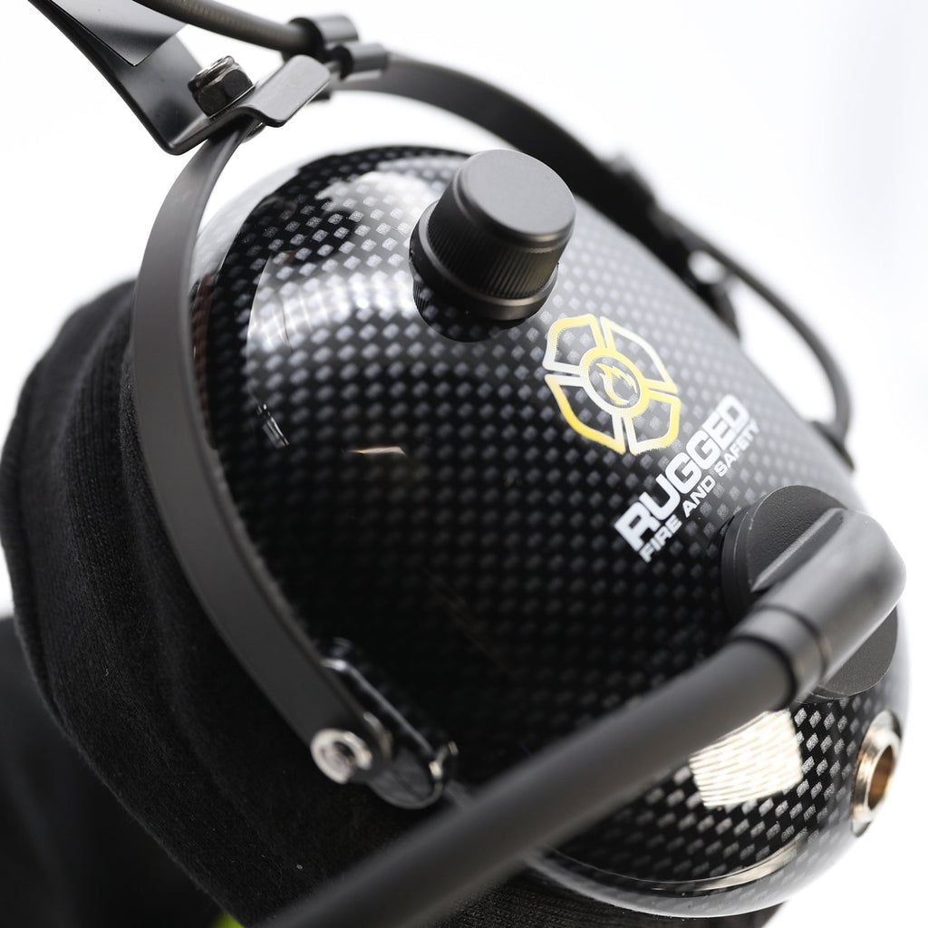 FHS Over-The-Head Fire Safety Industrial Headset - With PTT Button / For Rugged / Firecom