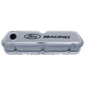 Chrome Steel Valve Cover Set w/Ford Racing Logo
